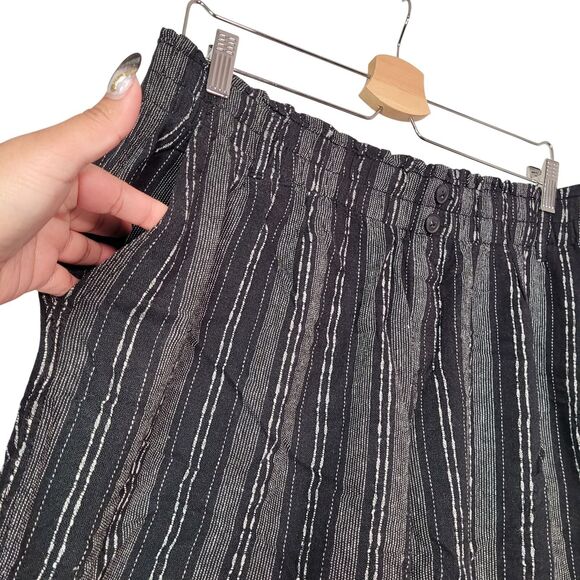 Briggs Women's Linen Blend Pull-On Pants Black Stripe Size X-Large - Picture 4 of 15